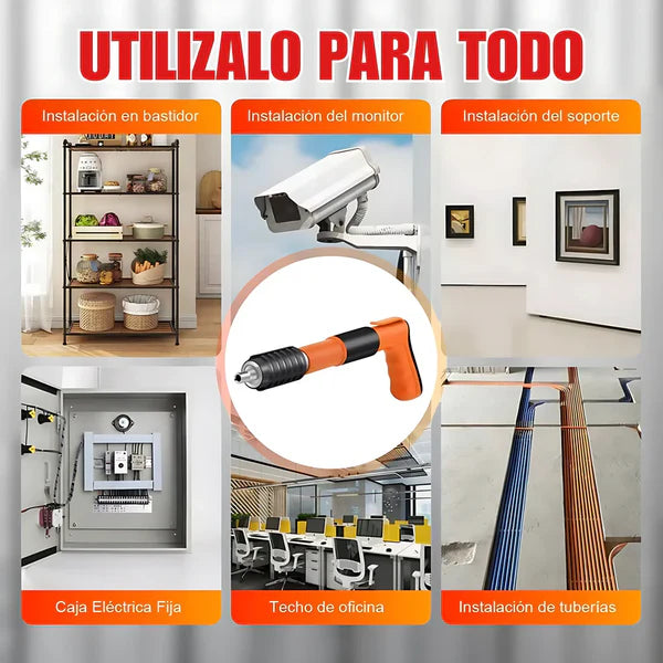 Pistola Fijadora Clavos Portátil